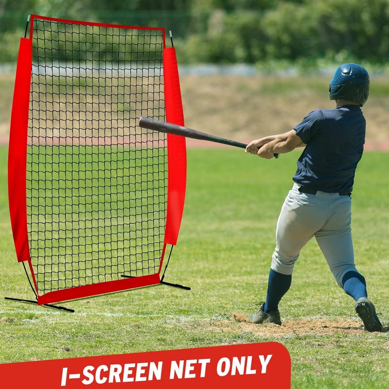 Seenelling 4 x 7 ft Portable Baseball & Softball Pitching Net Replacement Baseball Pitcher Protection, Batting Practice Pitching Screen, Only Net Not Have Frame - Image 5